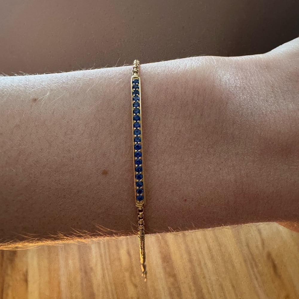 David Yurman Petite Pave Bar Bracelet Sapphire